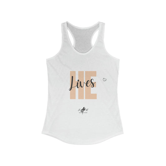 Women's "HE Lives" Ideal Racerback Tank