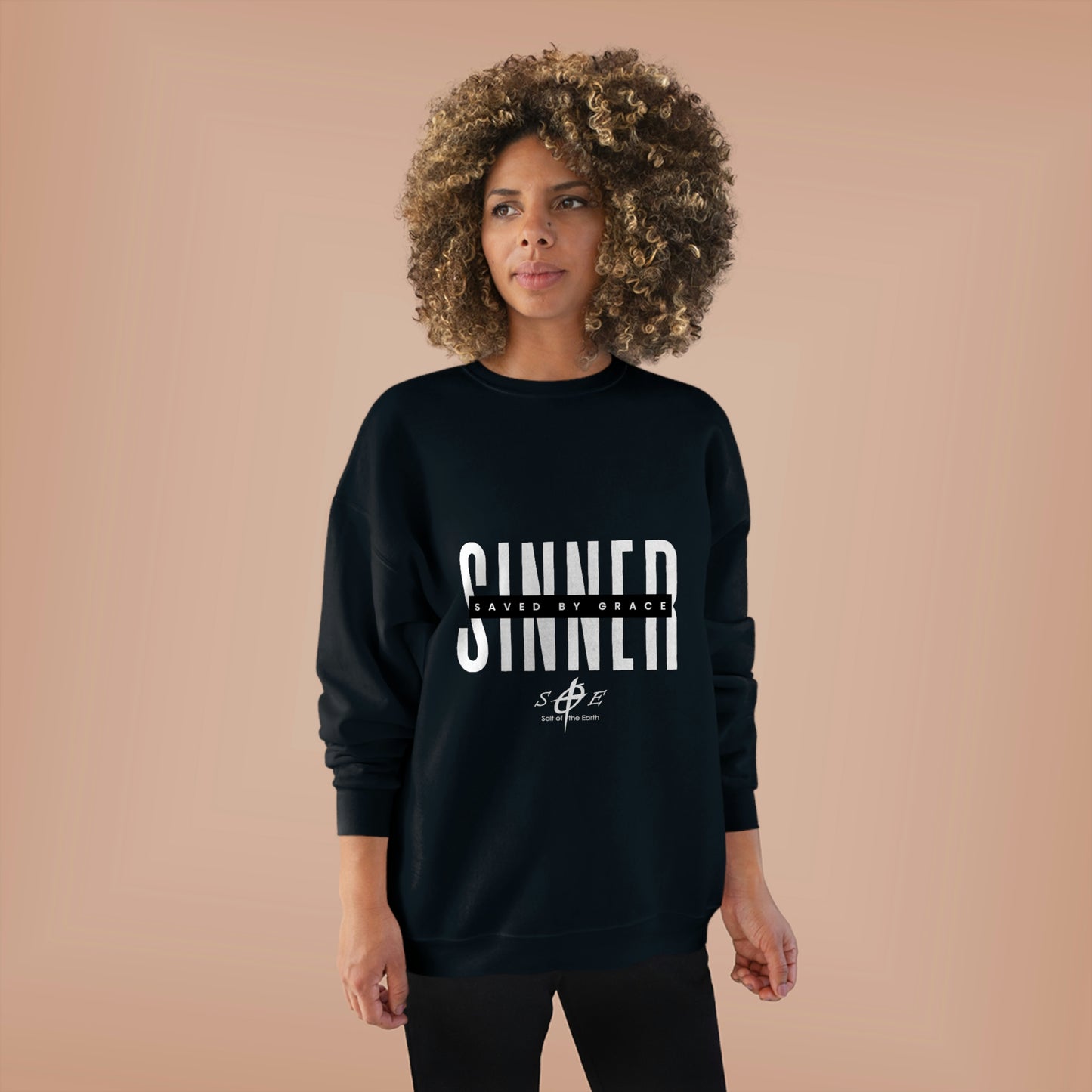 Sinner Saved by Grace Unisex EcoSmart® Crewneck Sweatshirt