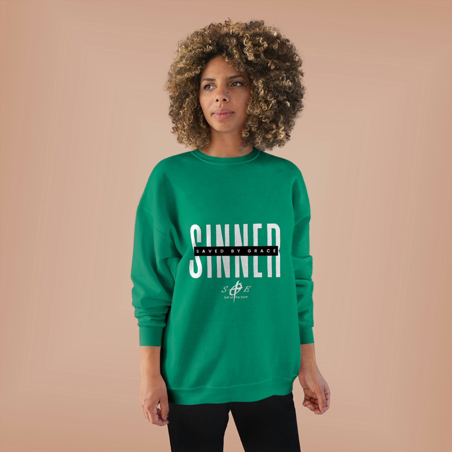 Sinner Saved by Grace Unisex EcoSmart® Crewneck Sweatshirt